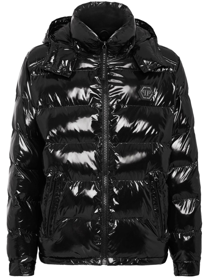 Hexagon logo-plaque padded jacket 1