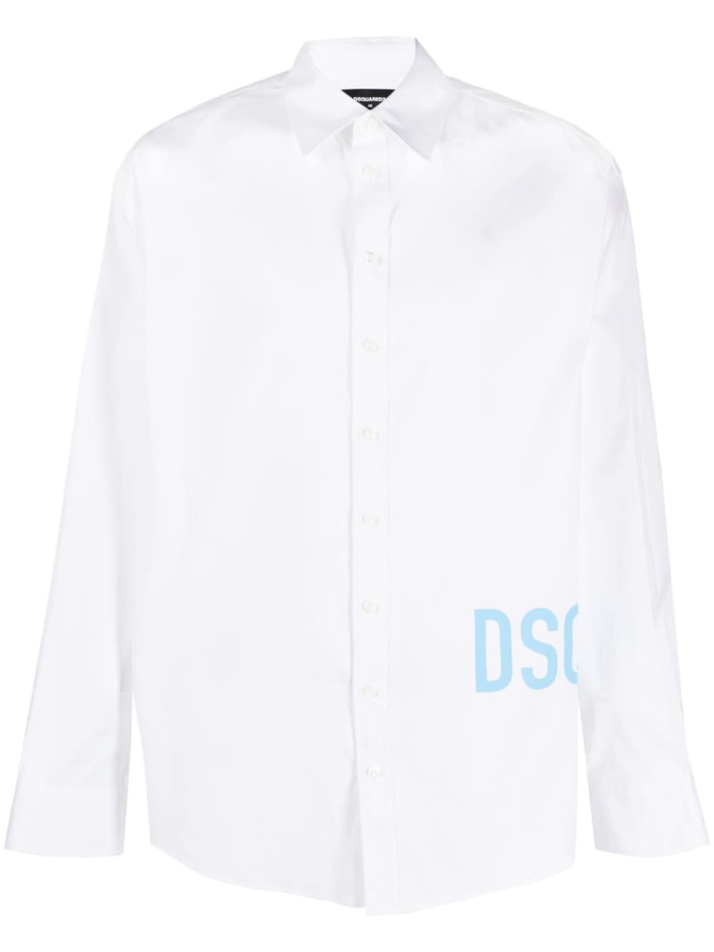 logo-print cotton shirt - 1