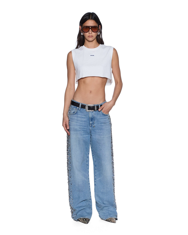 Ksubi LABELS CROP TANK WHITE outlook