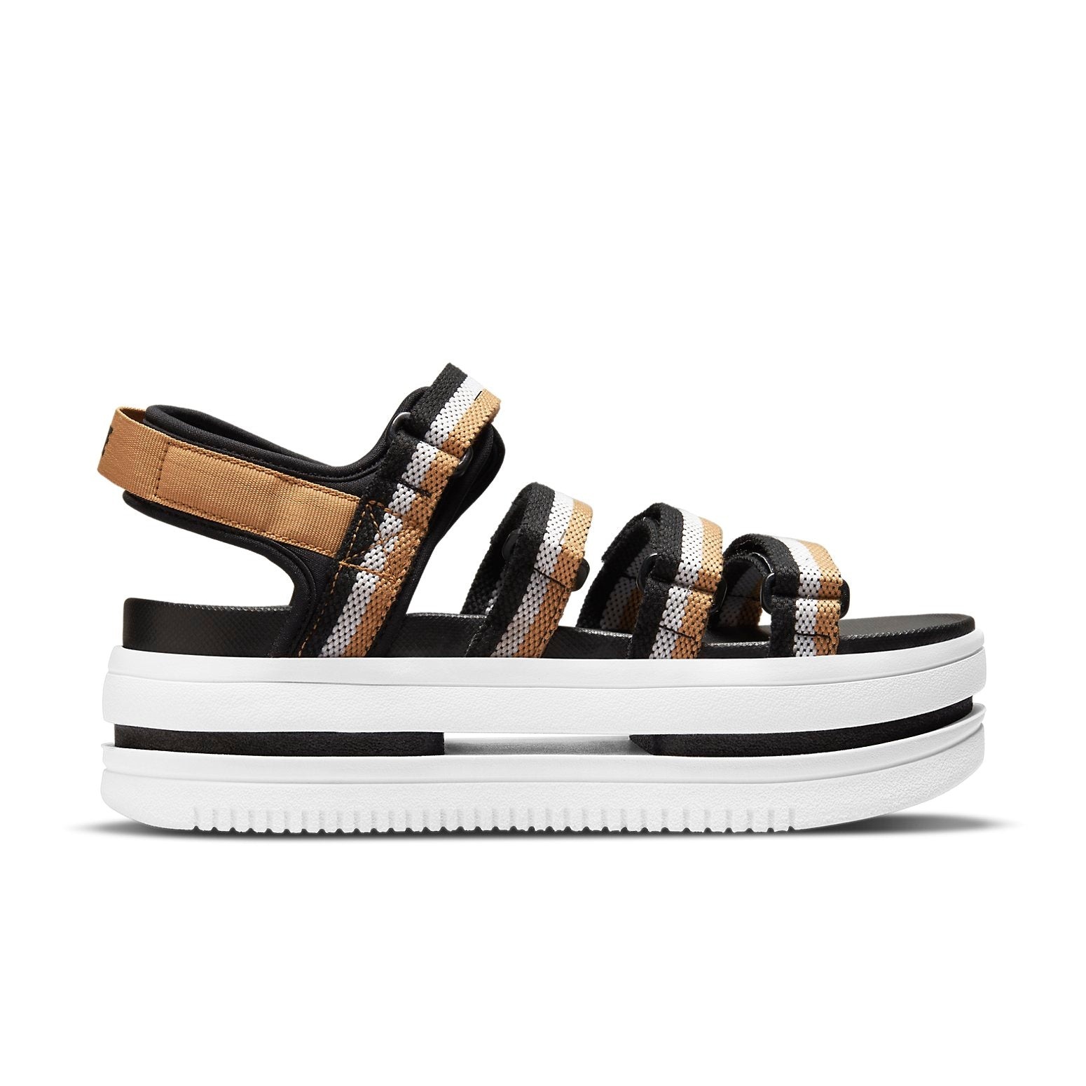 (WMNS) Nike Icon Classic Sandal 'Black Metallic Gold' DH0224-002 - 4
