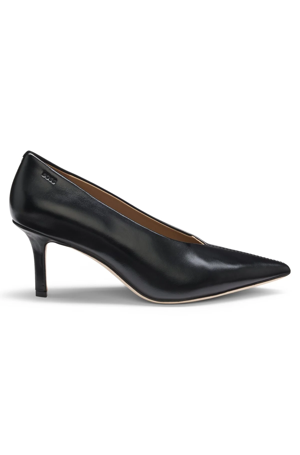 HEELED LEATHER PUMPS WITH POINTED TOE - 1