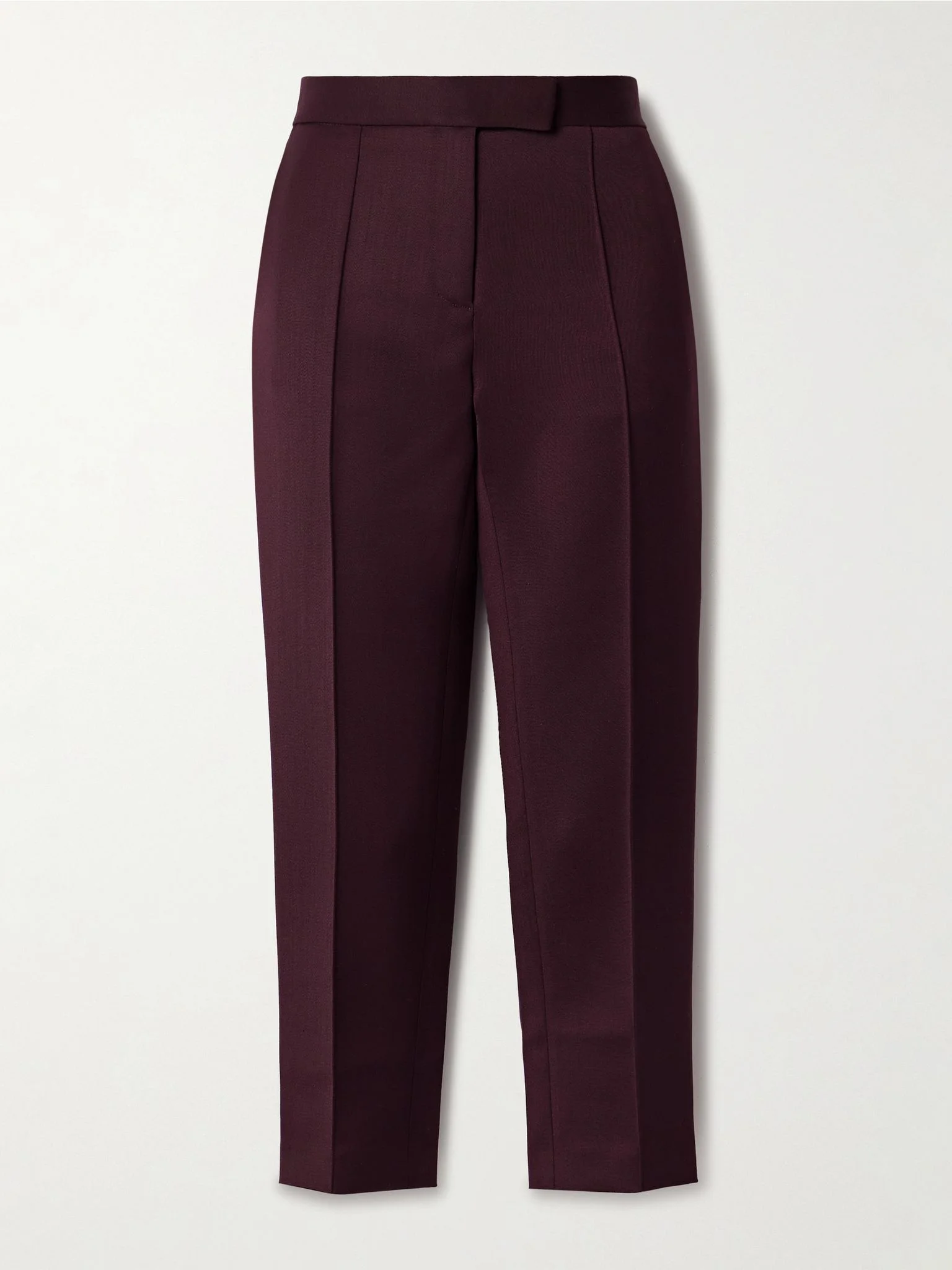 Cropped woven slim-leg pants Merlot - 1