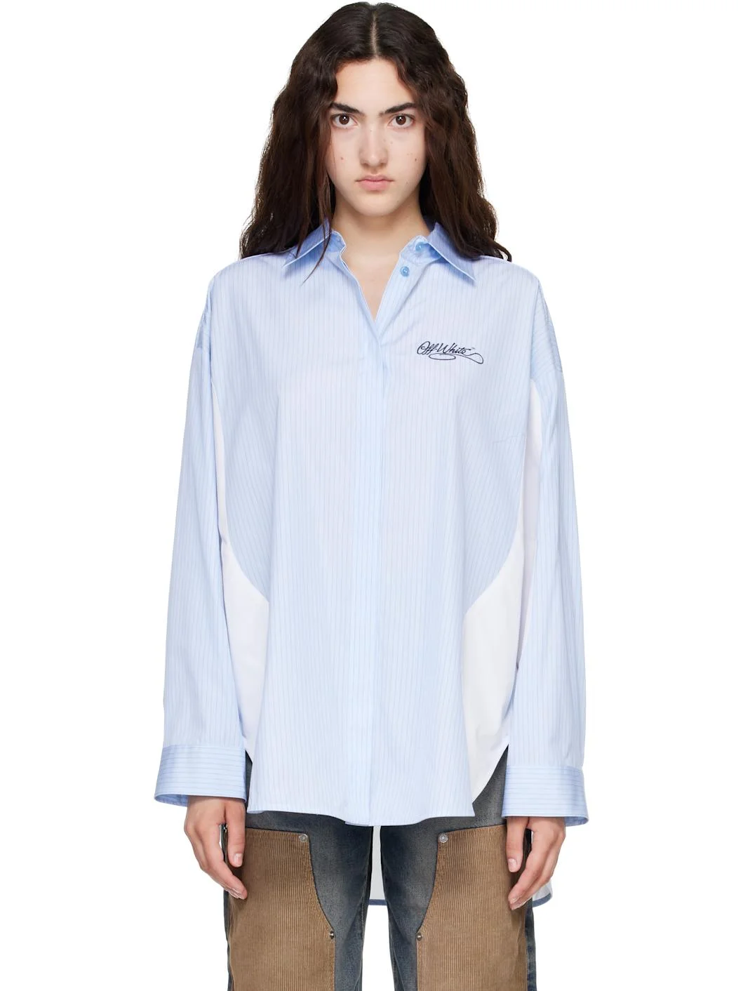 Blue & White Mix Stripe Pop Lover Shirt - 1