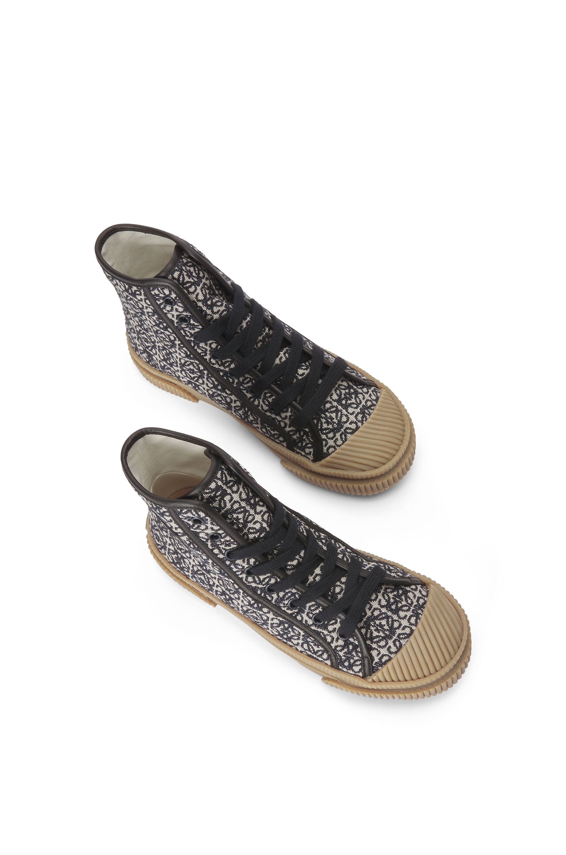 High top sneaker in Anagram jacquard and calfskin - 3
