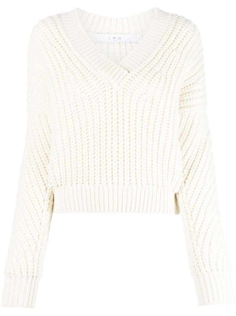 chunky-knit V-neck jumper 1