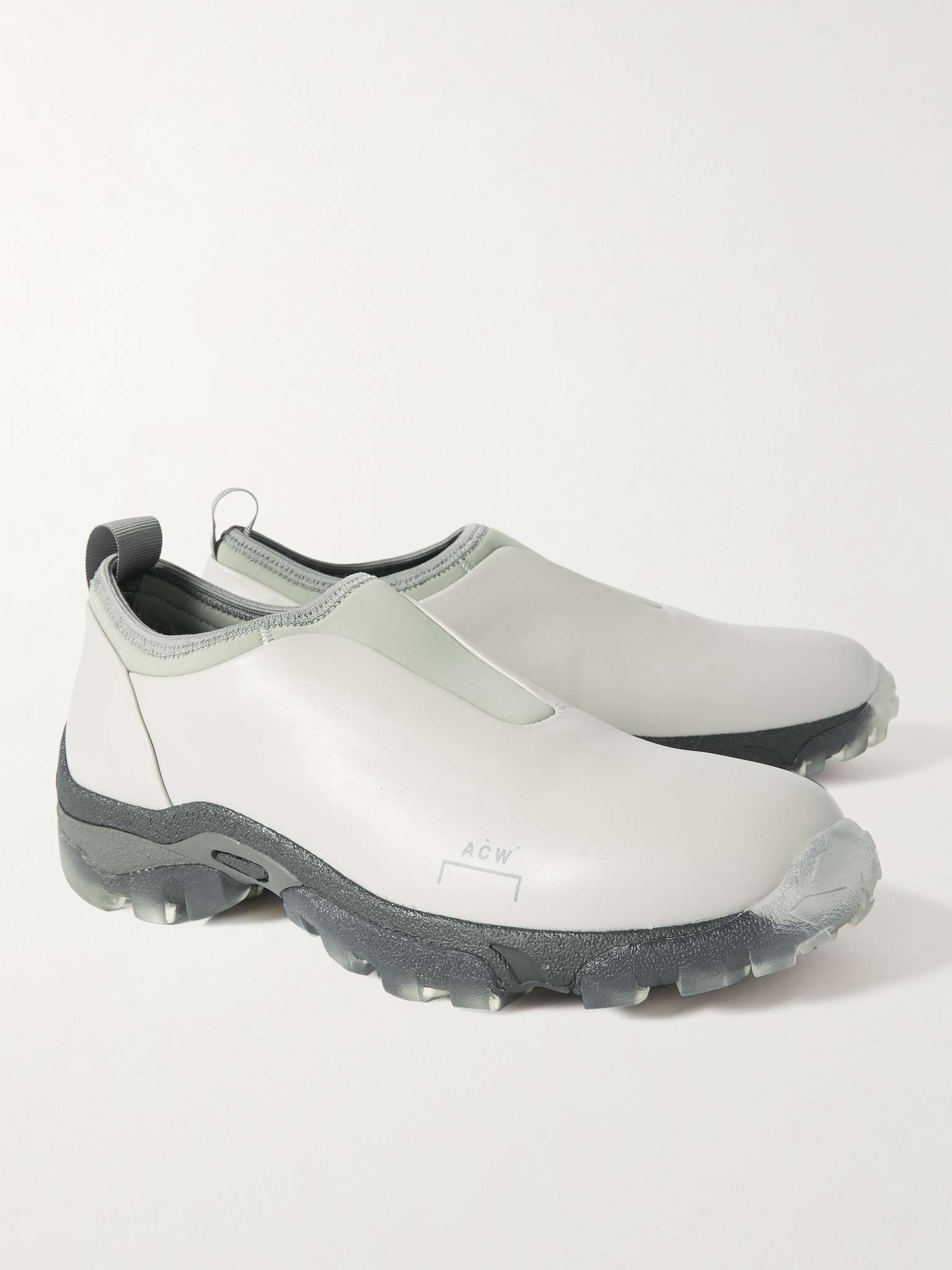 Neoprene-Trimmed Leather Slip-On Sneakers - 2