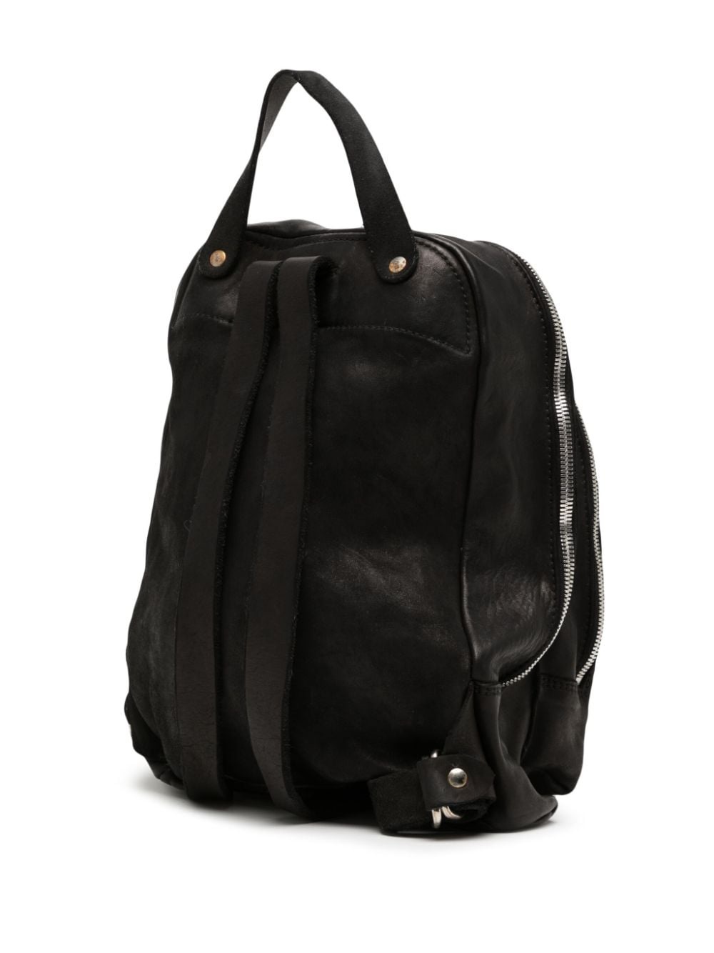 zip-fastening leather backpack - 3