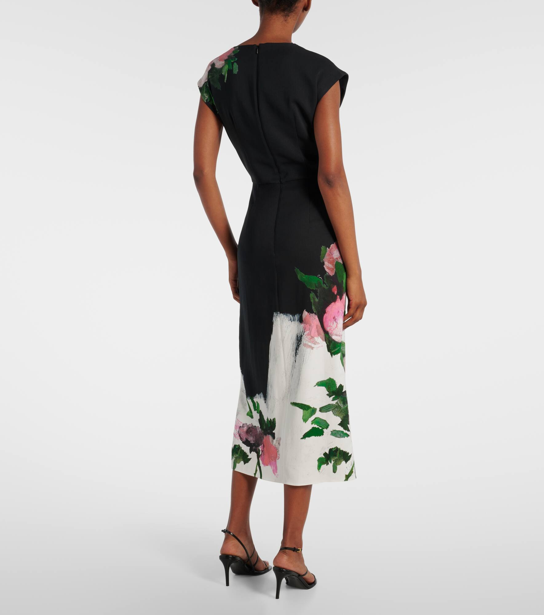 Floral gathered midi dress - 3