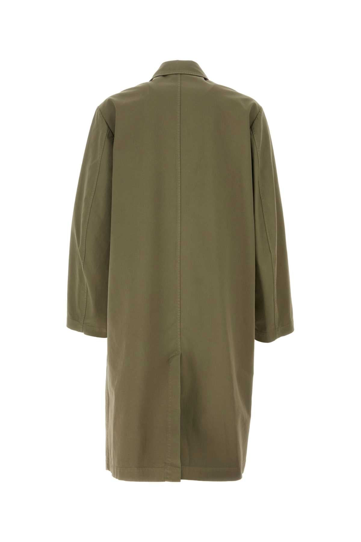 Dries Van Noten Men Army Green Cotton Rankle Trench Coat - 2