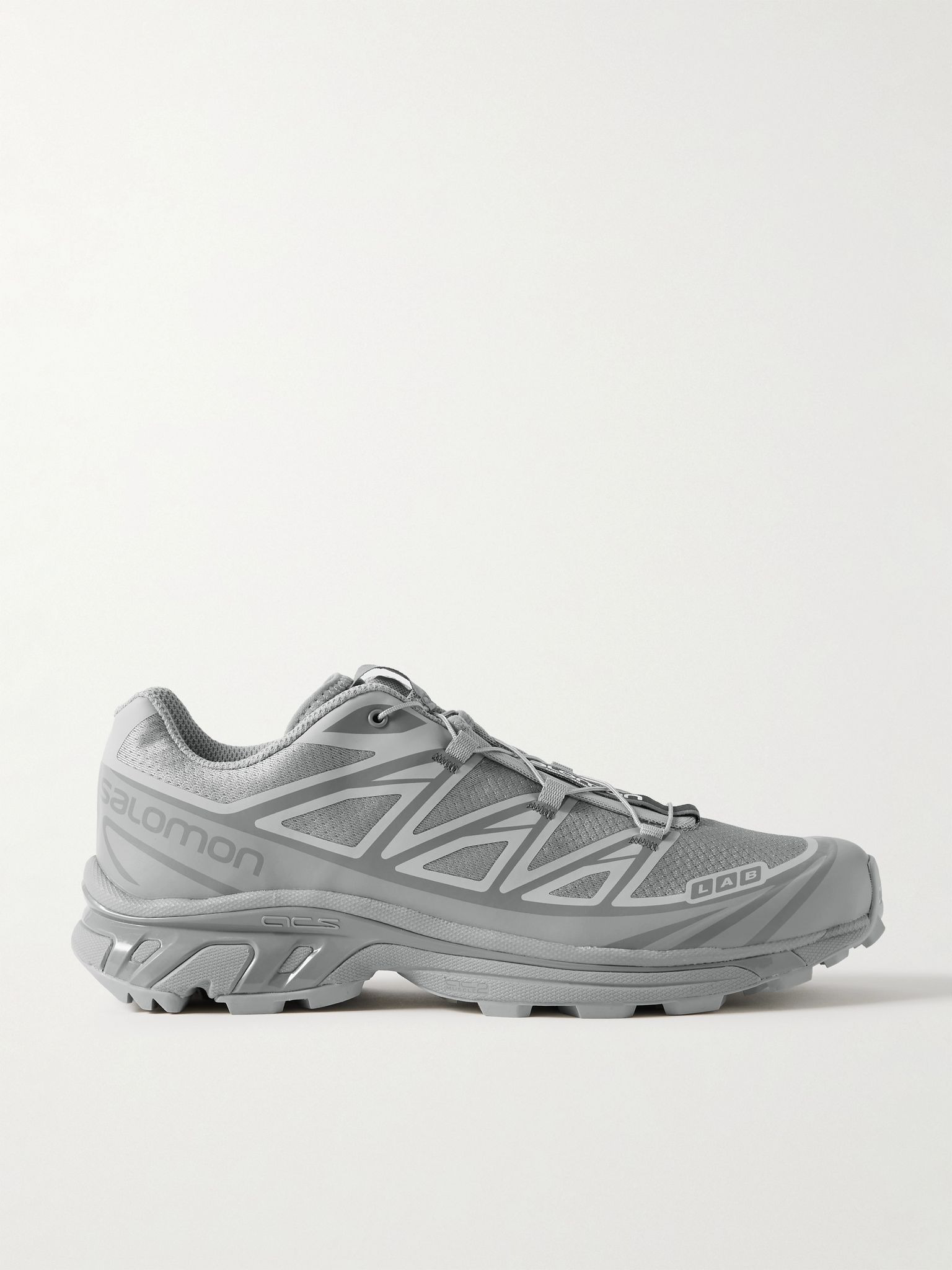 XT-6 Rubber-Trimmed Mesh Sneakers Gray - 1