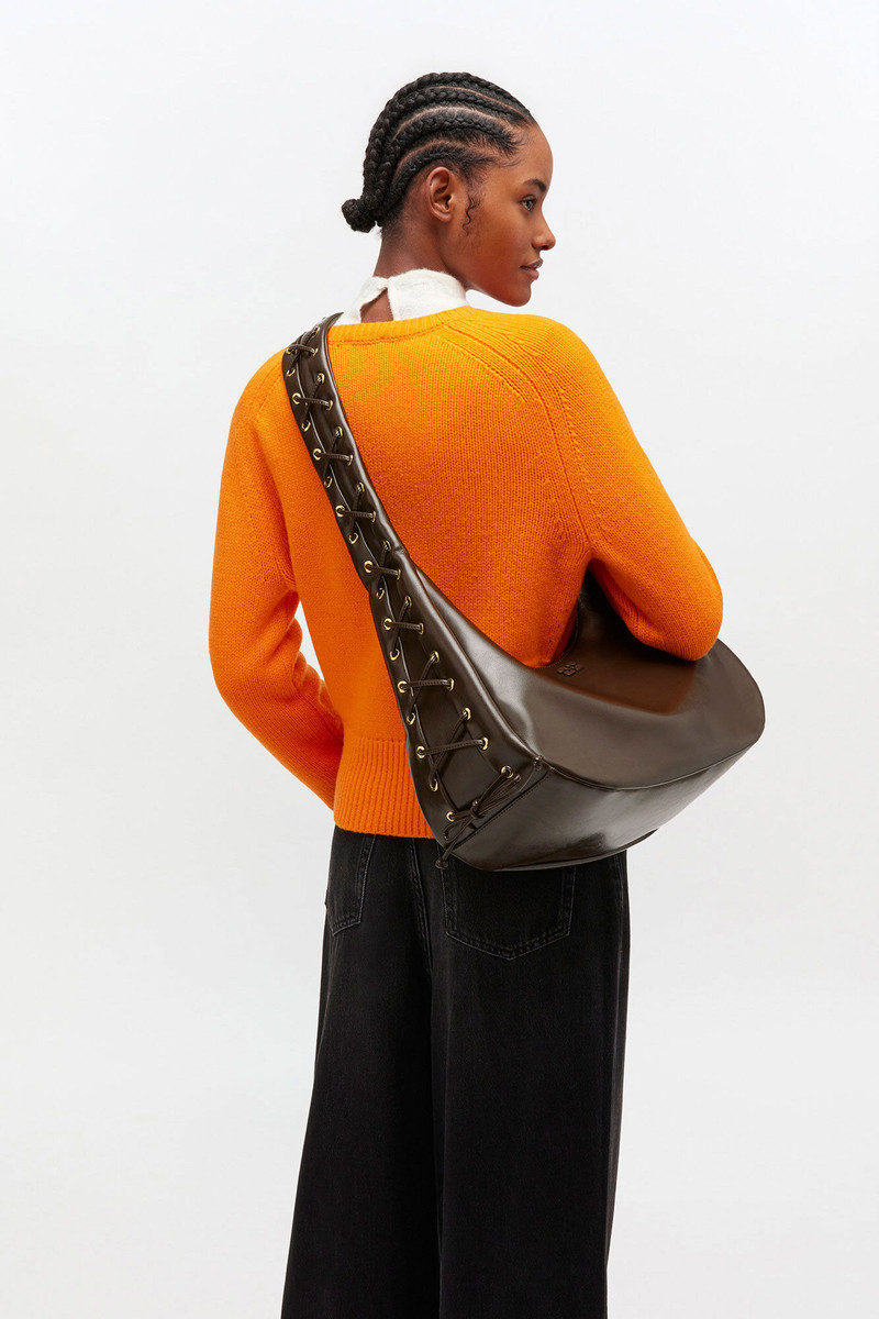 GREEN MEDIUM LACES HOBO BAG 4