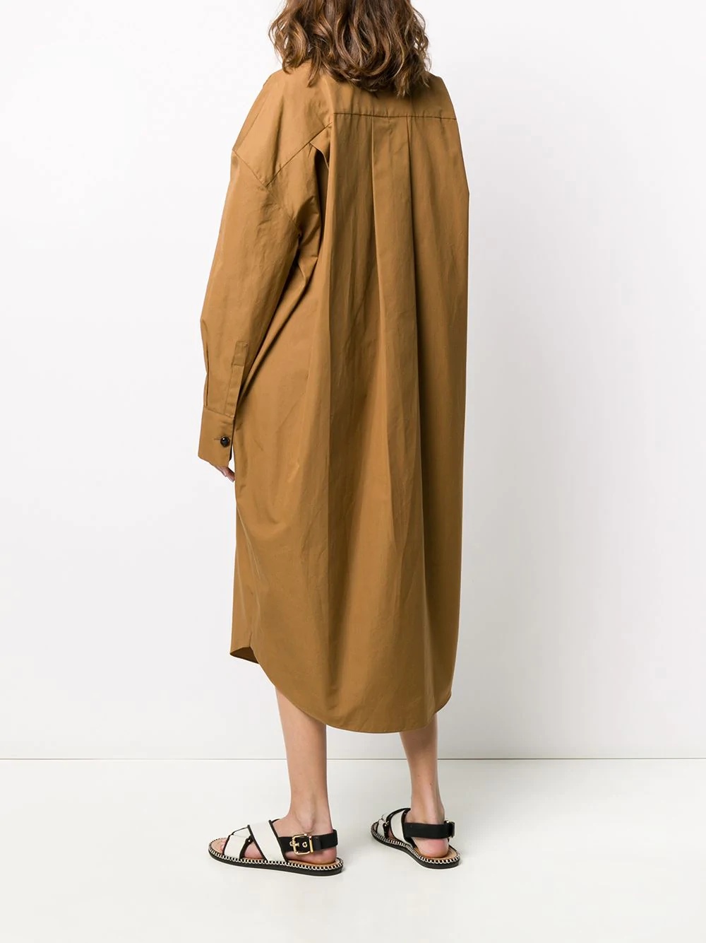 oversized midi shirt dress - 4