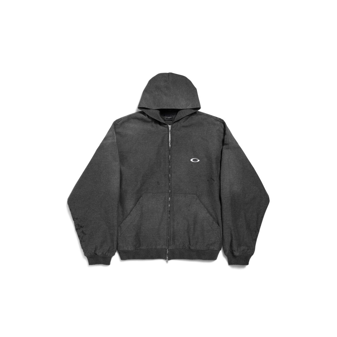 BALENCIAGA Men's Trompe L'œil Hoodie in Anthracite | REVERSIBLE