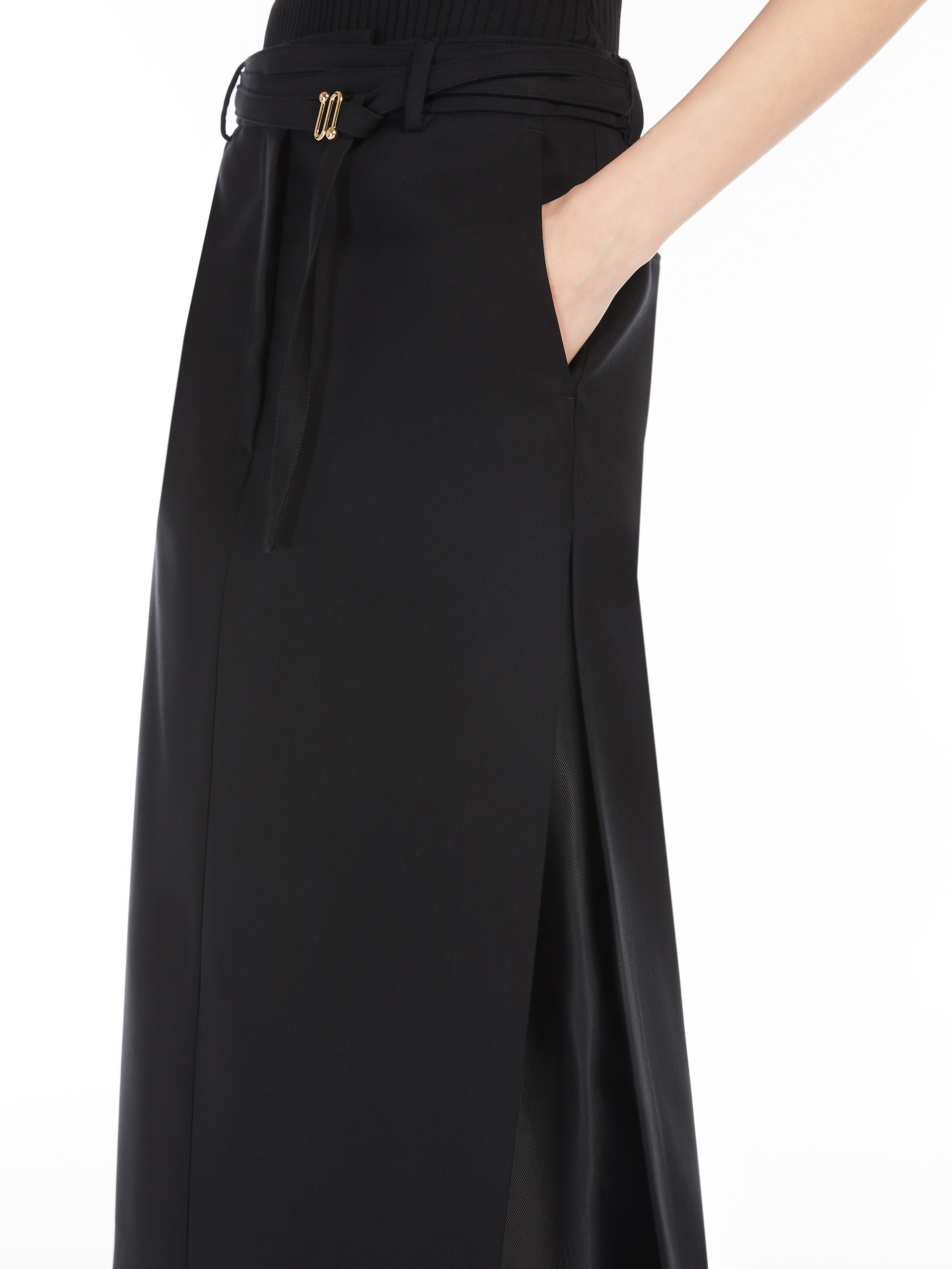 GARBO Calf-length skirt with a double-wrap belt - 5