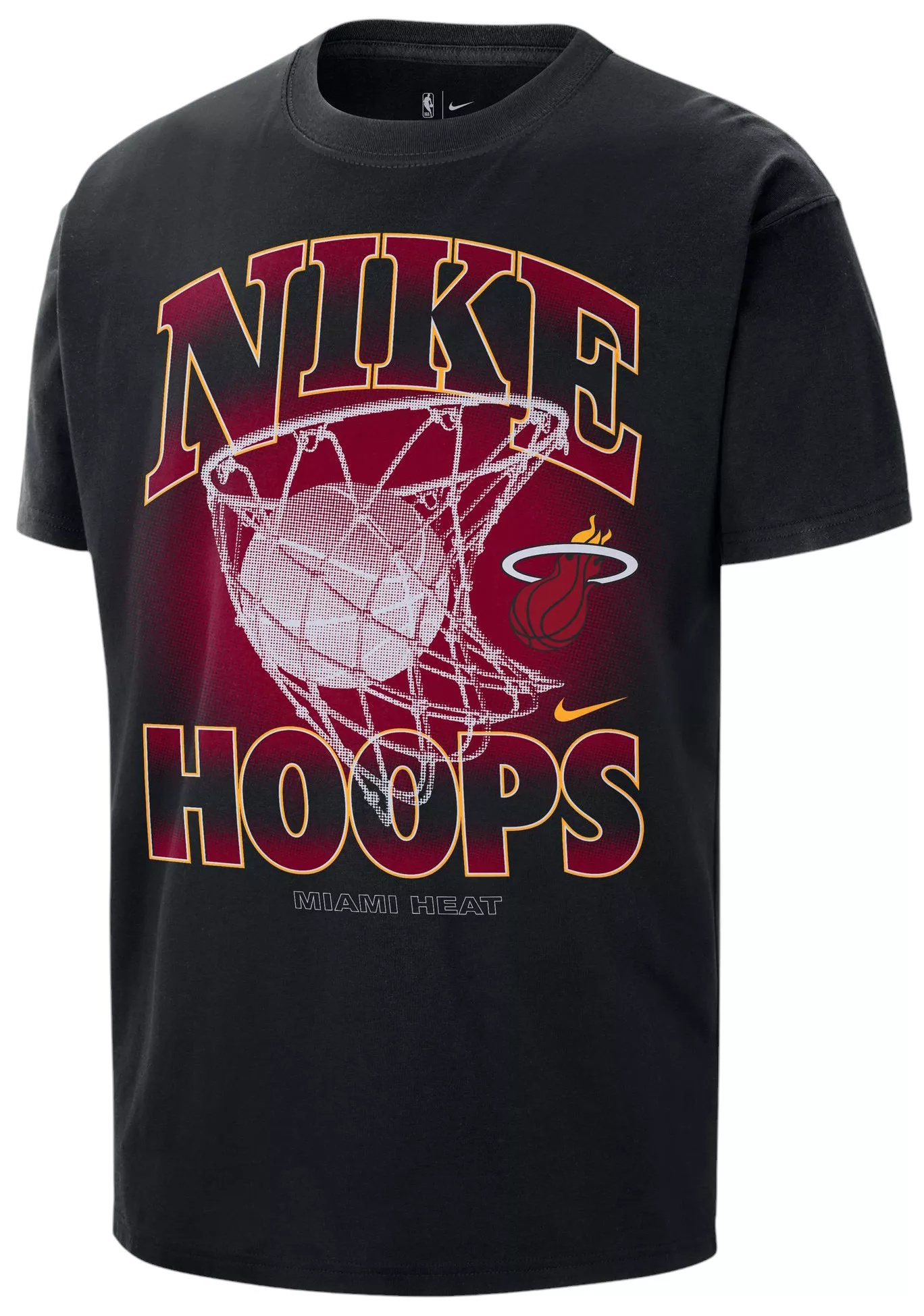 Nike Men's Miami Heat Black Vintage Hoops T-Shirt - 1