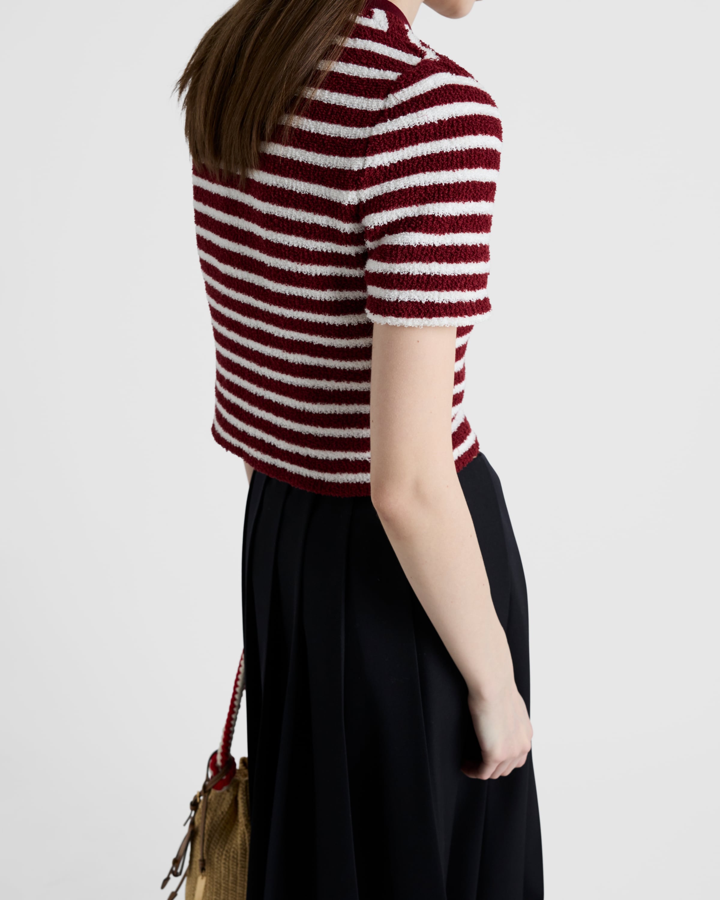 Cotton bouclé crew-neck sweater - 6