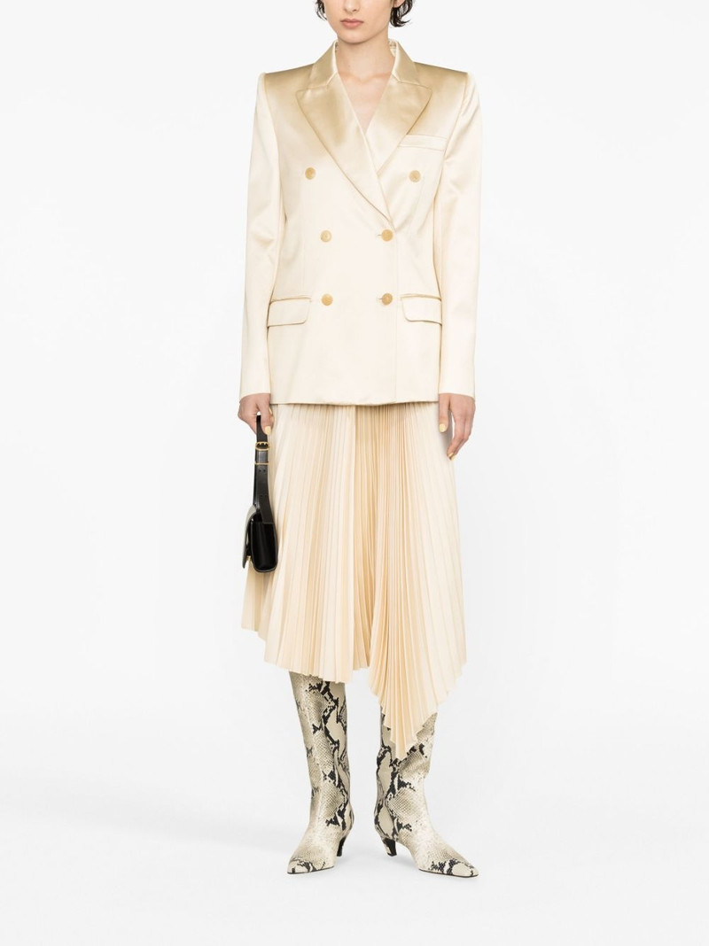 KHAITE Nathan satin double-breasted blazer outlook