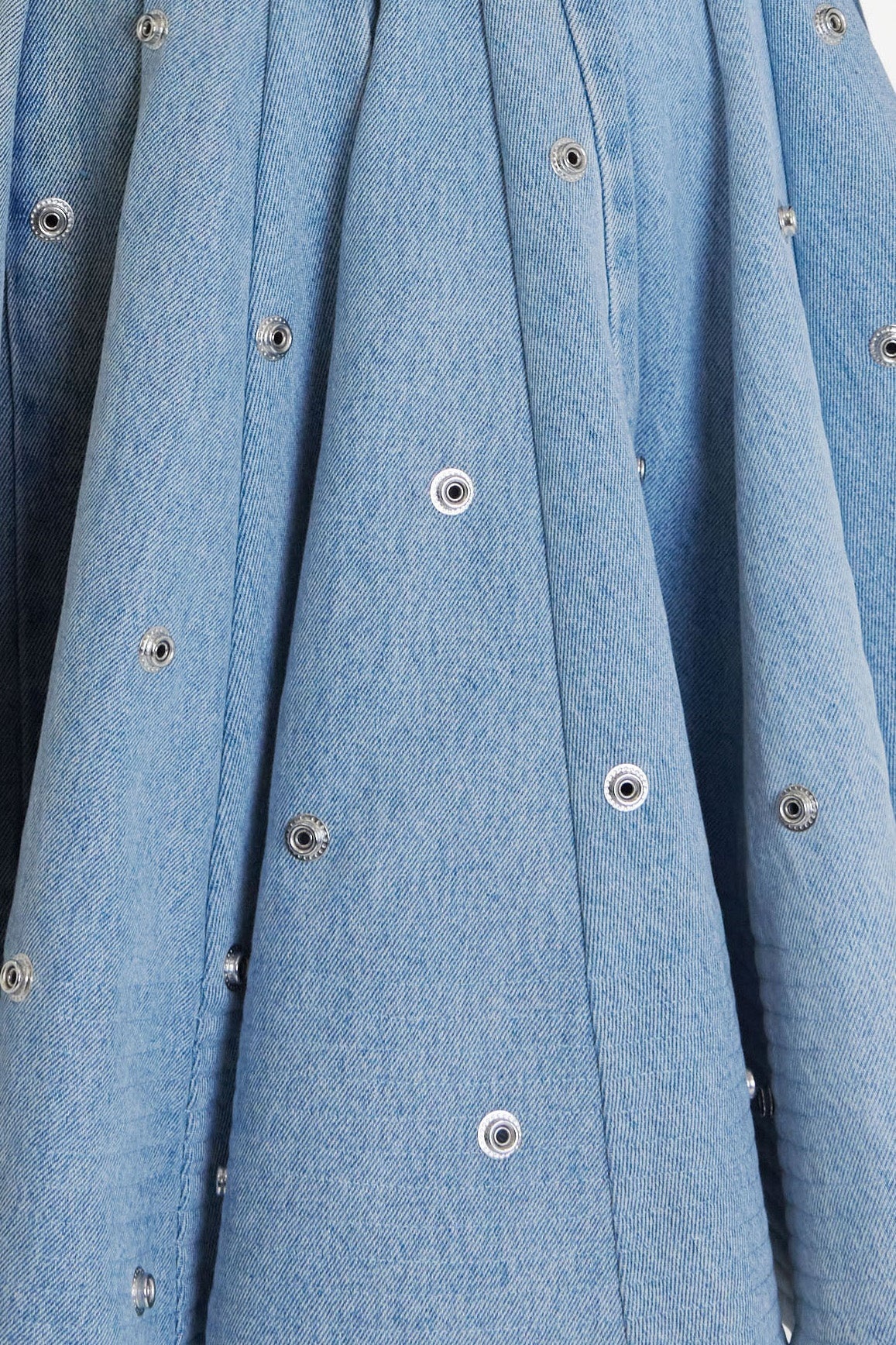 RECYCLED DENIM SKIRT WITH SNAPS BLUE - 6