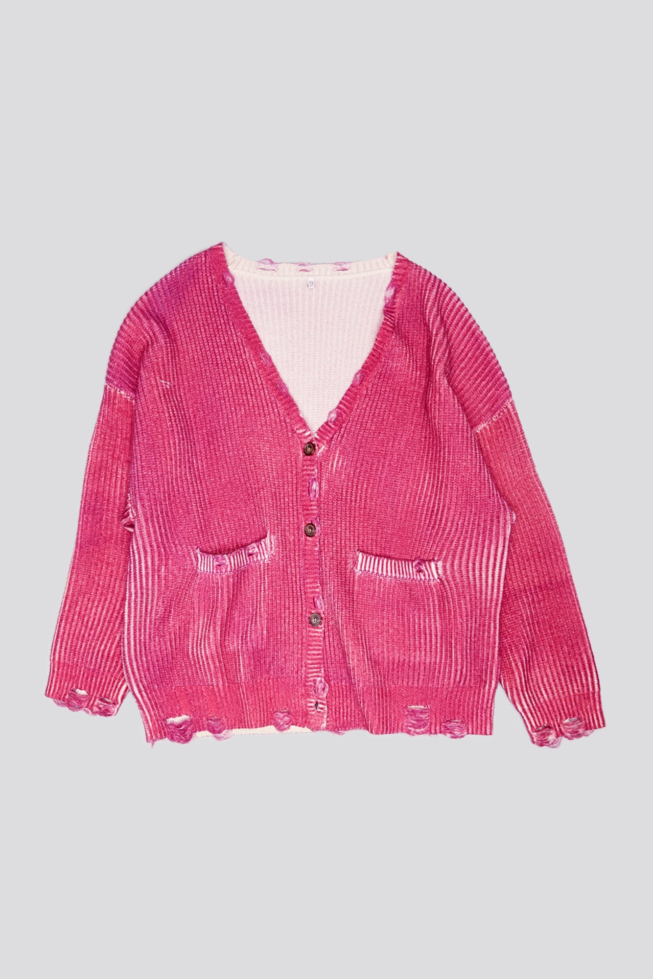 OVERSIZED CARDIGAN - RASPBERRY PRINT -R13 - 5