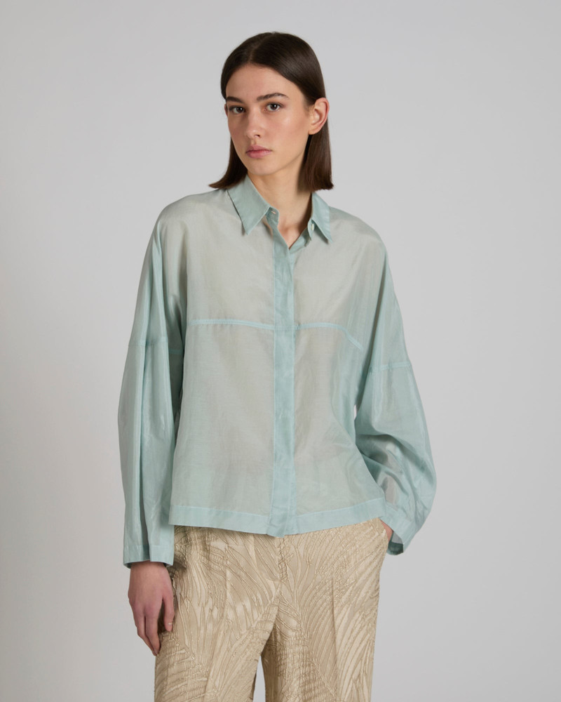 SLOWEAR Wide fit shirt in silk and cotton muslin outlook