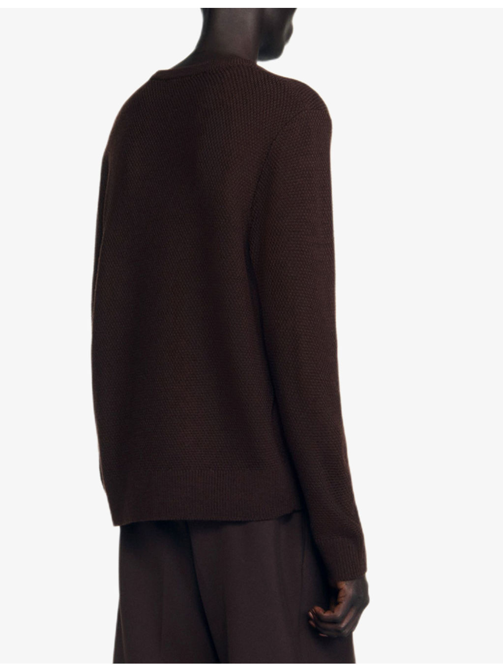 Textured Crewneck Cotton Knitted Jumper - 4