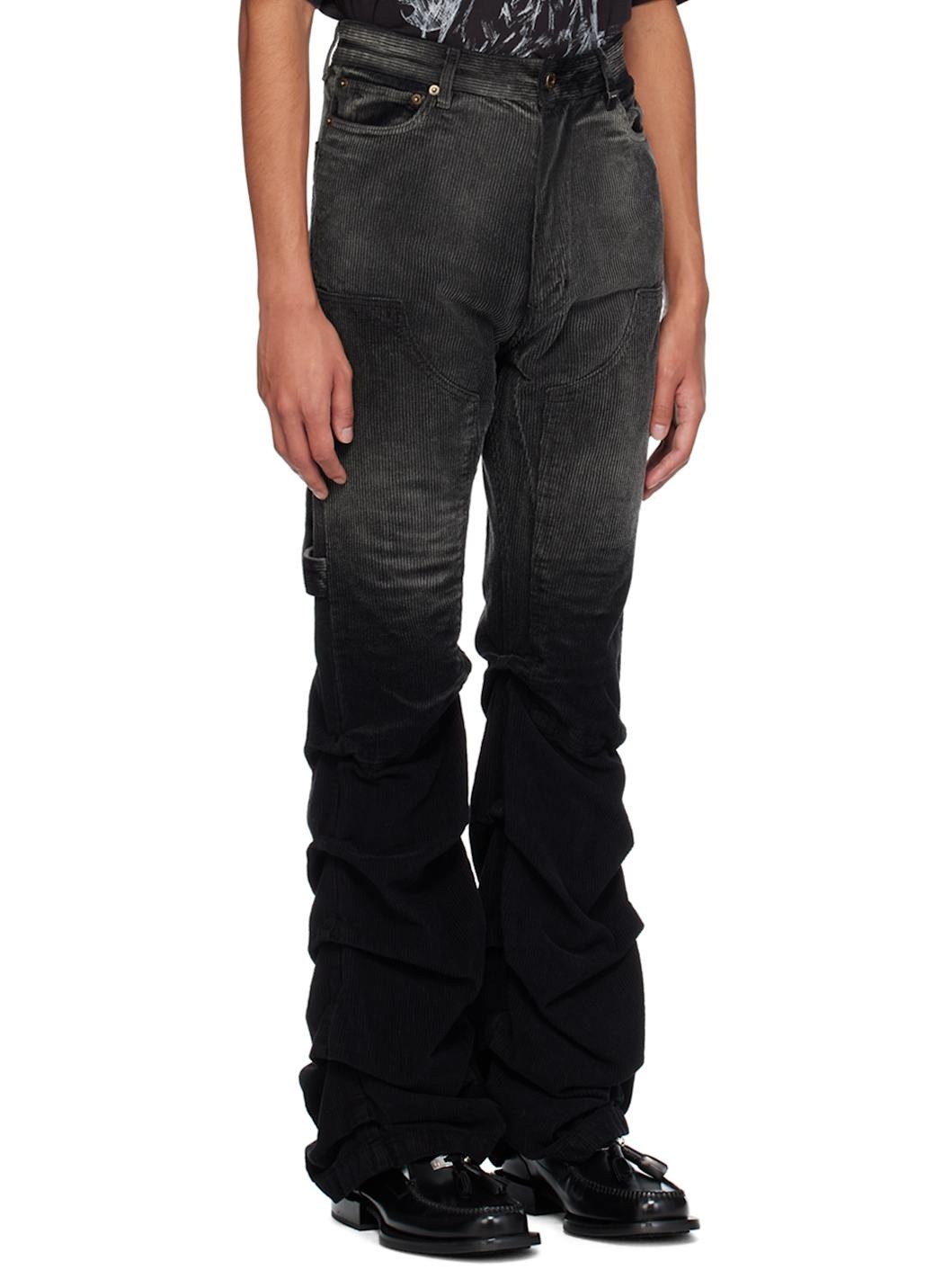 Black Washed Wrinkled Trousers - 2