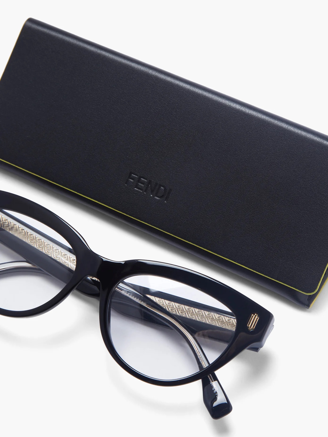 FF logo-engraved cat-eye acetate glasses - 5