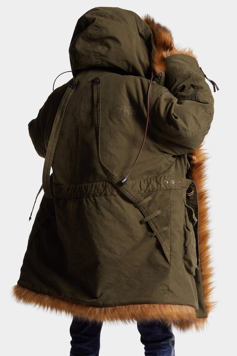 DYED COTTON CANVAS EASY BACKPACK PARKA - 4