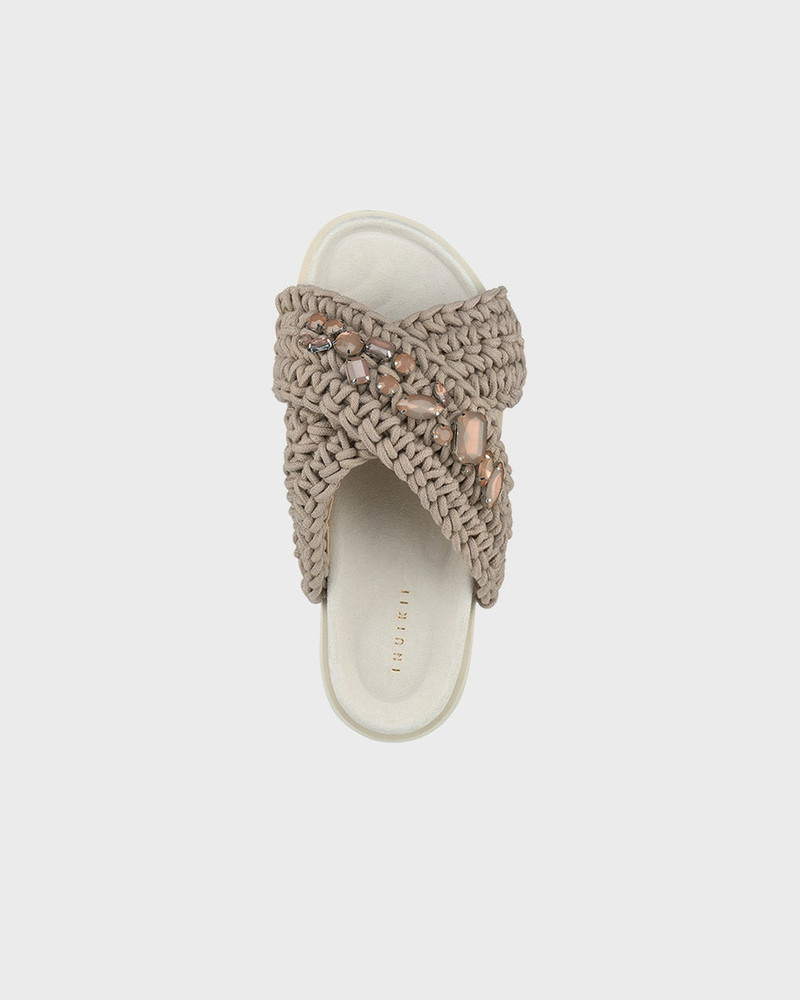 INUIKII Sandal Woven Stones  Taupe outlook