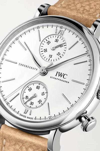 IWC Schaffhausen Portofino Automatic Chronograph 39mm stainless steel and leather watch outlook