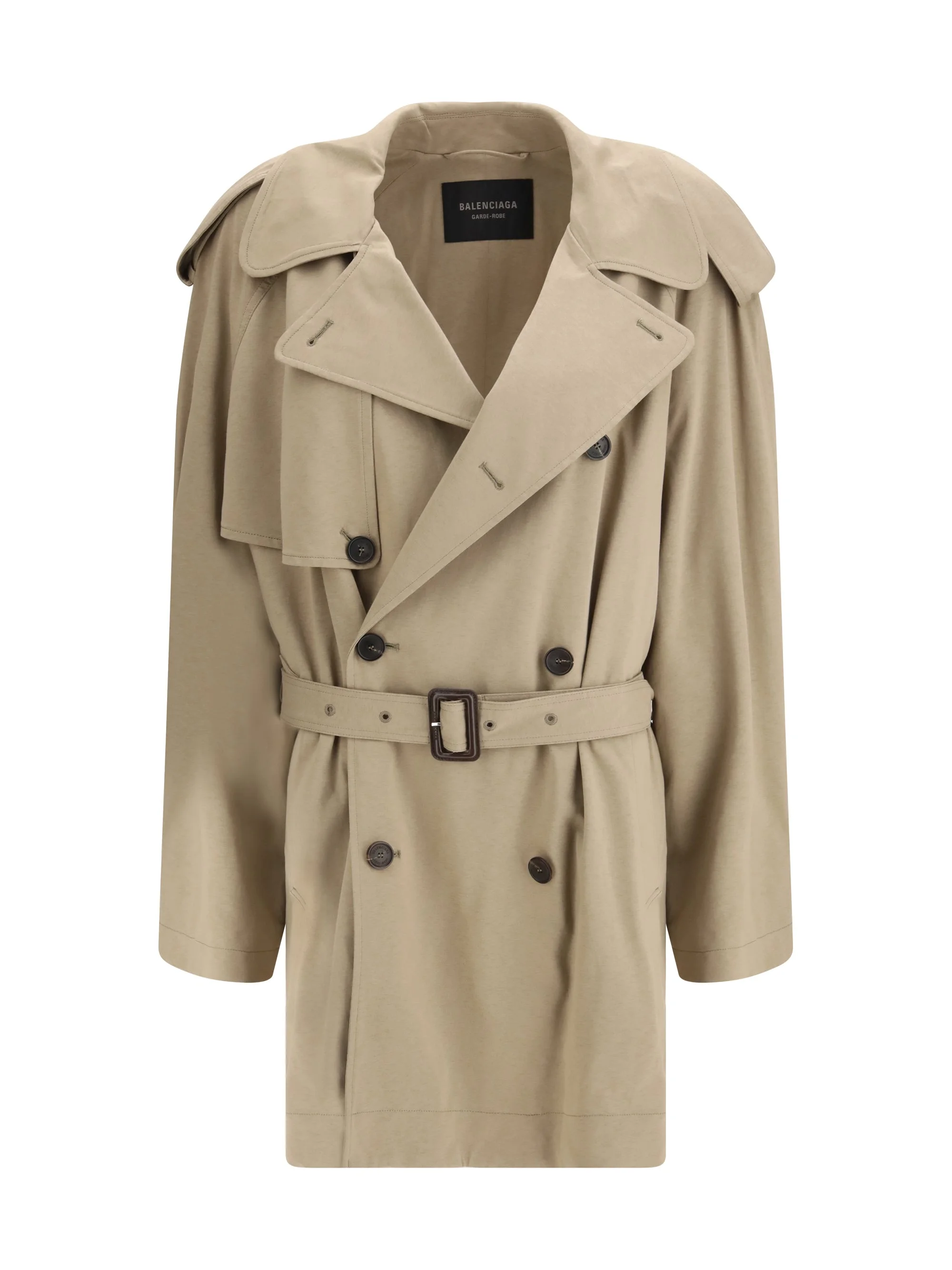 Balenciaga Women Belted Double-Breasted Trench Coat - 1