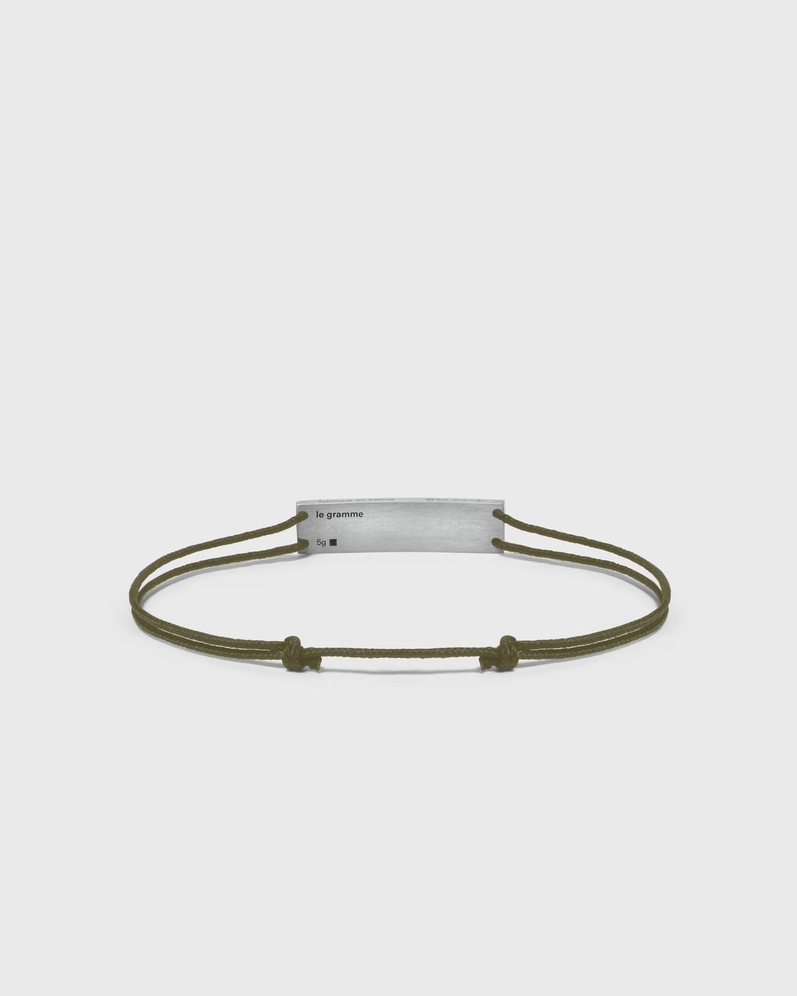 5g polished sterling silver khaki godron cordon bracelet - 3