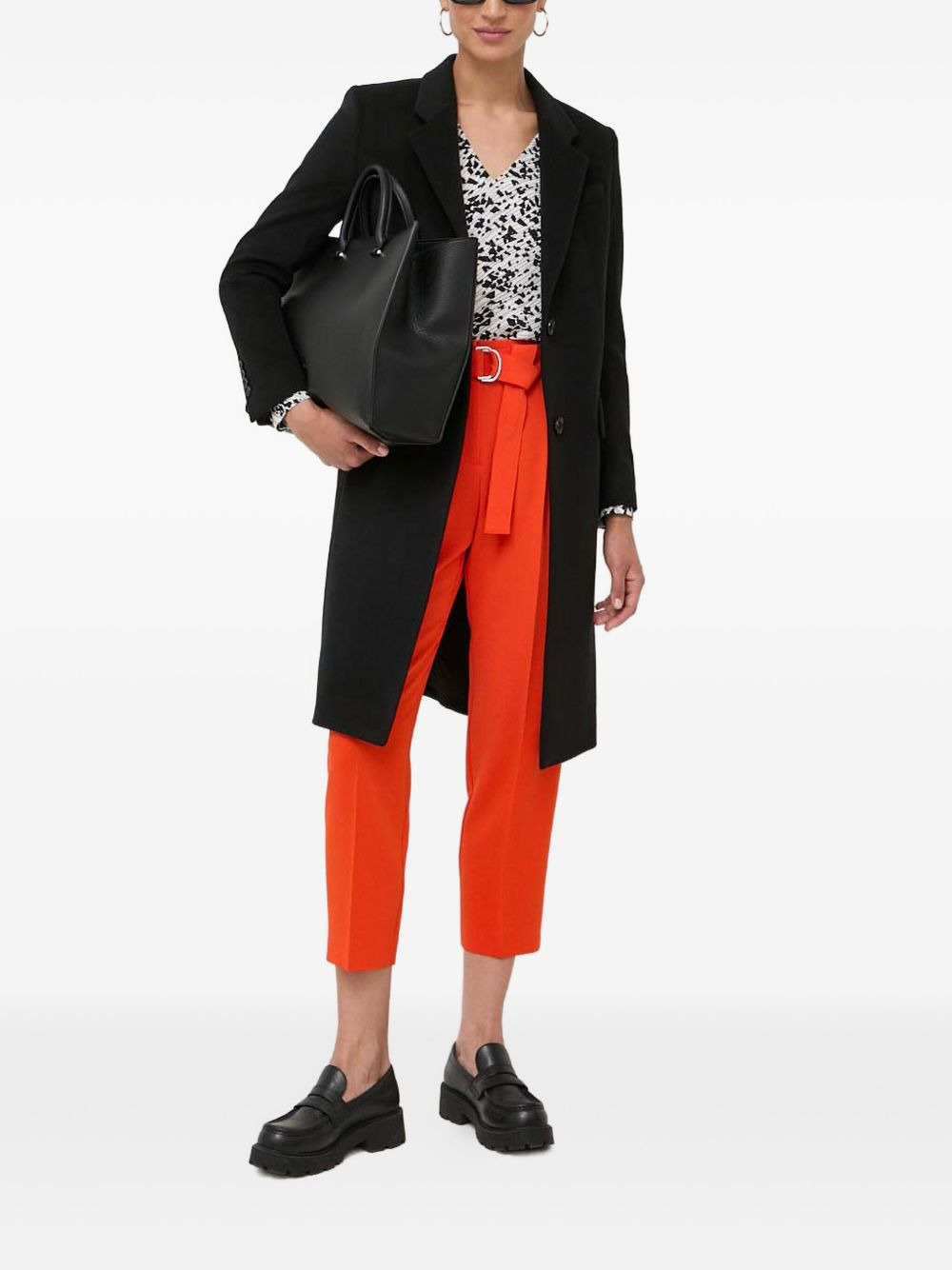 pleated belted cropped trousers - 2