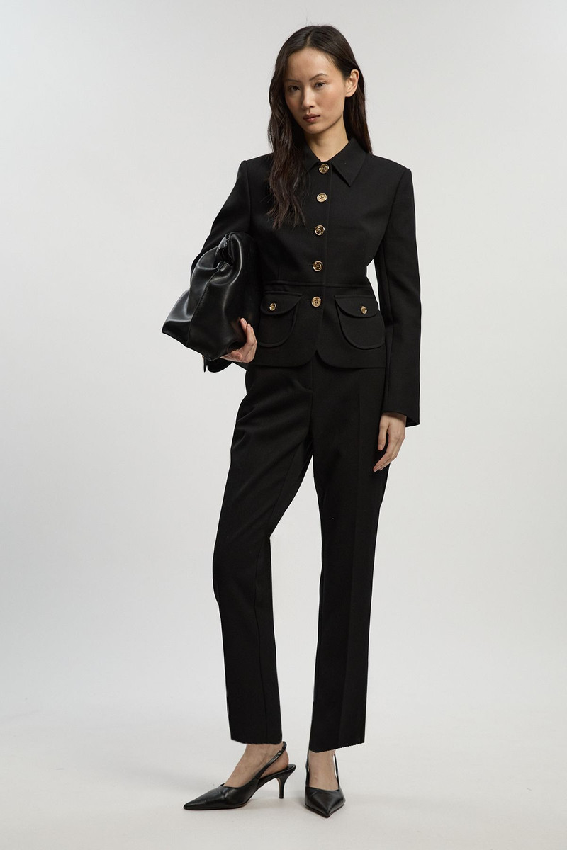 KAREN MILLEN Petite Textured Compact Stretch Tailored Jacket outlook