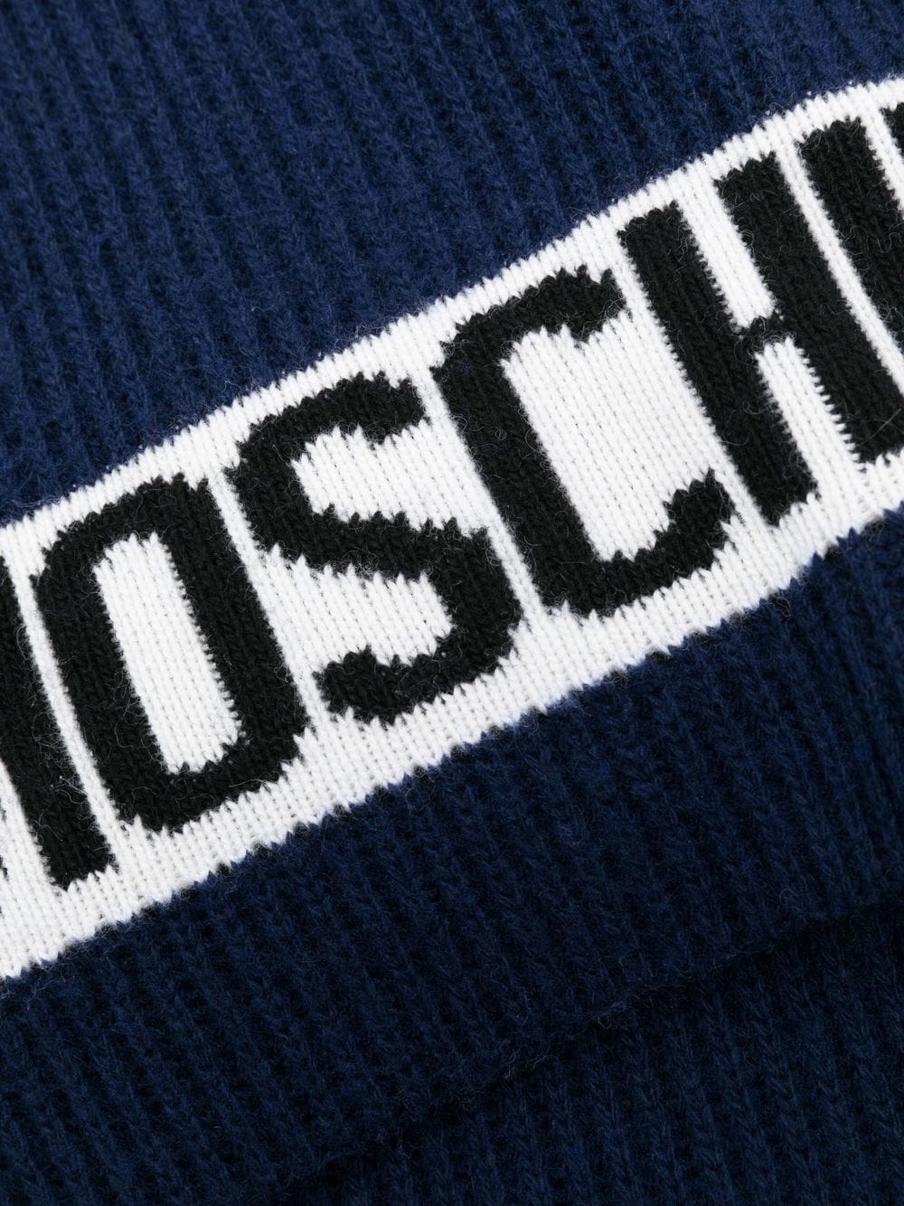 logo-intarsia ribbed scarf - 2
