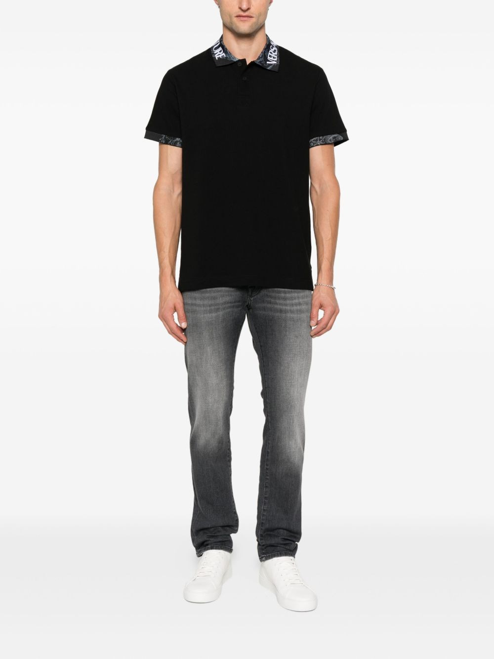 logo-print collar polo shirt - 2