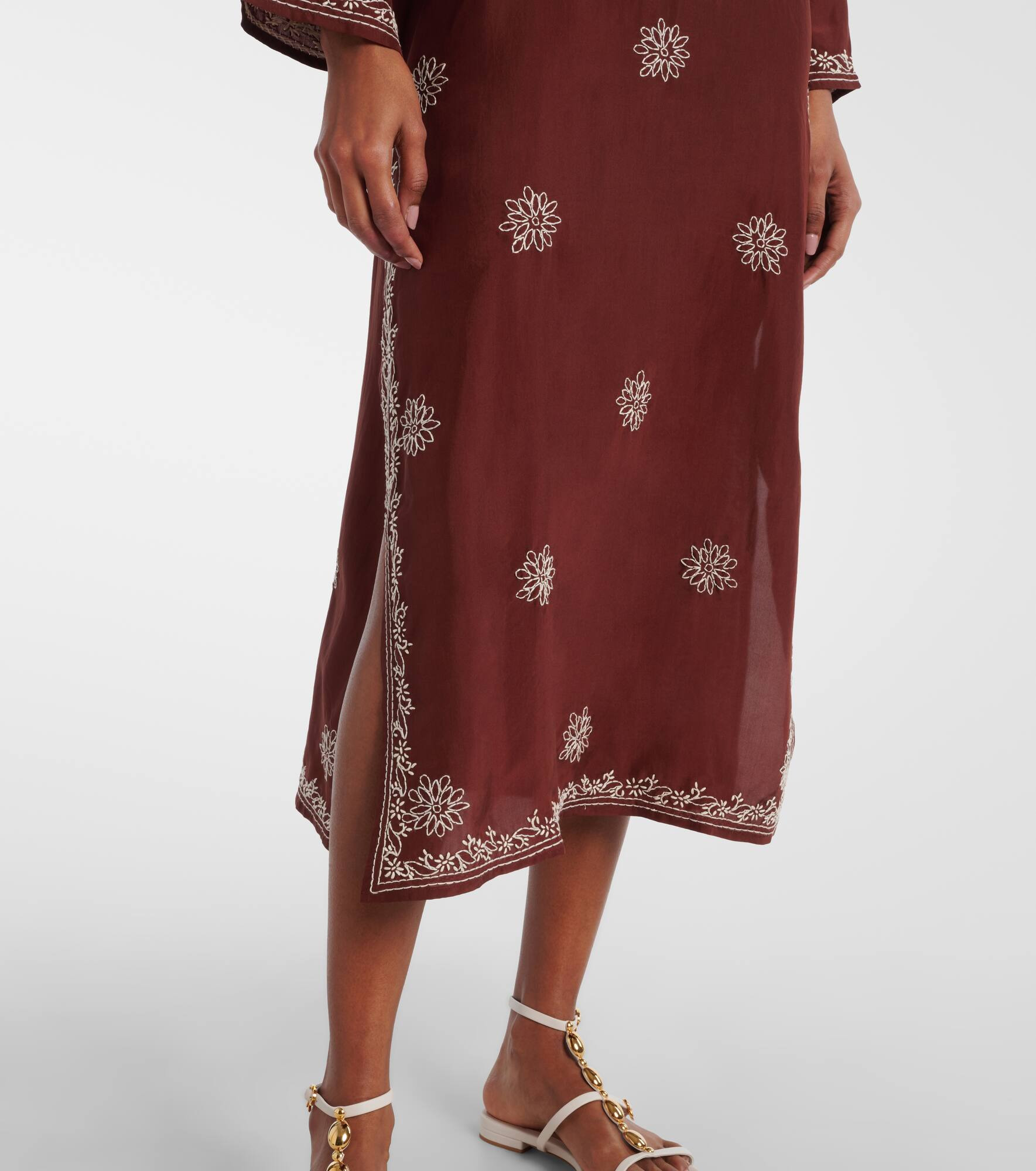 Floral embroidered silk tunic - 5