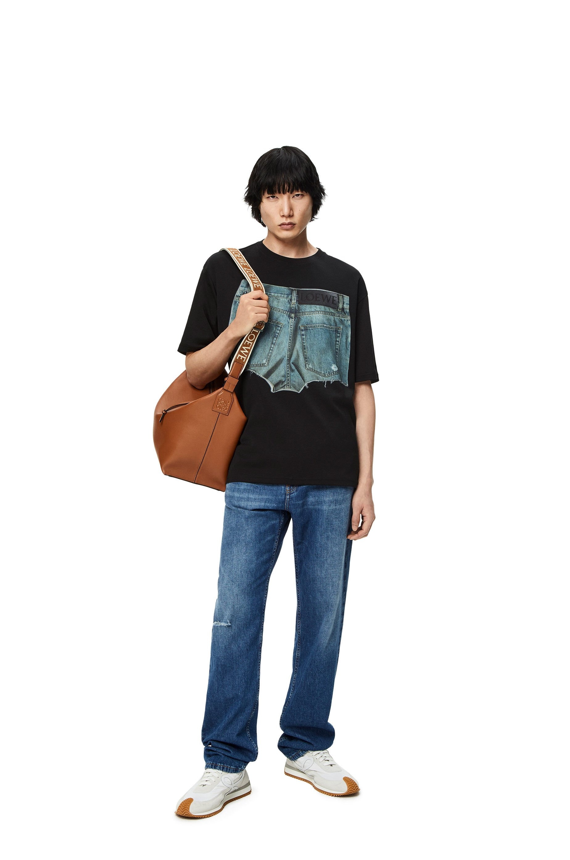 Denim shorts print T-shirt in cotton - 2