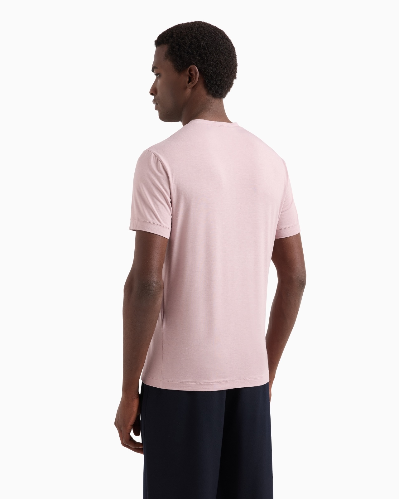 CREW-NECK LONG-SLEEVED T-SHIRT IN STRETCH VISCOSE JERSEY - 3