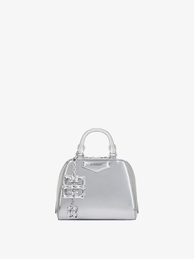 NANO ANTIGONA CUBE BAG IN LAMINATED LEATHER WITH CHARM 1