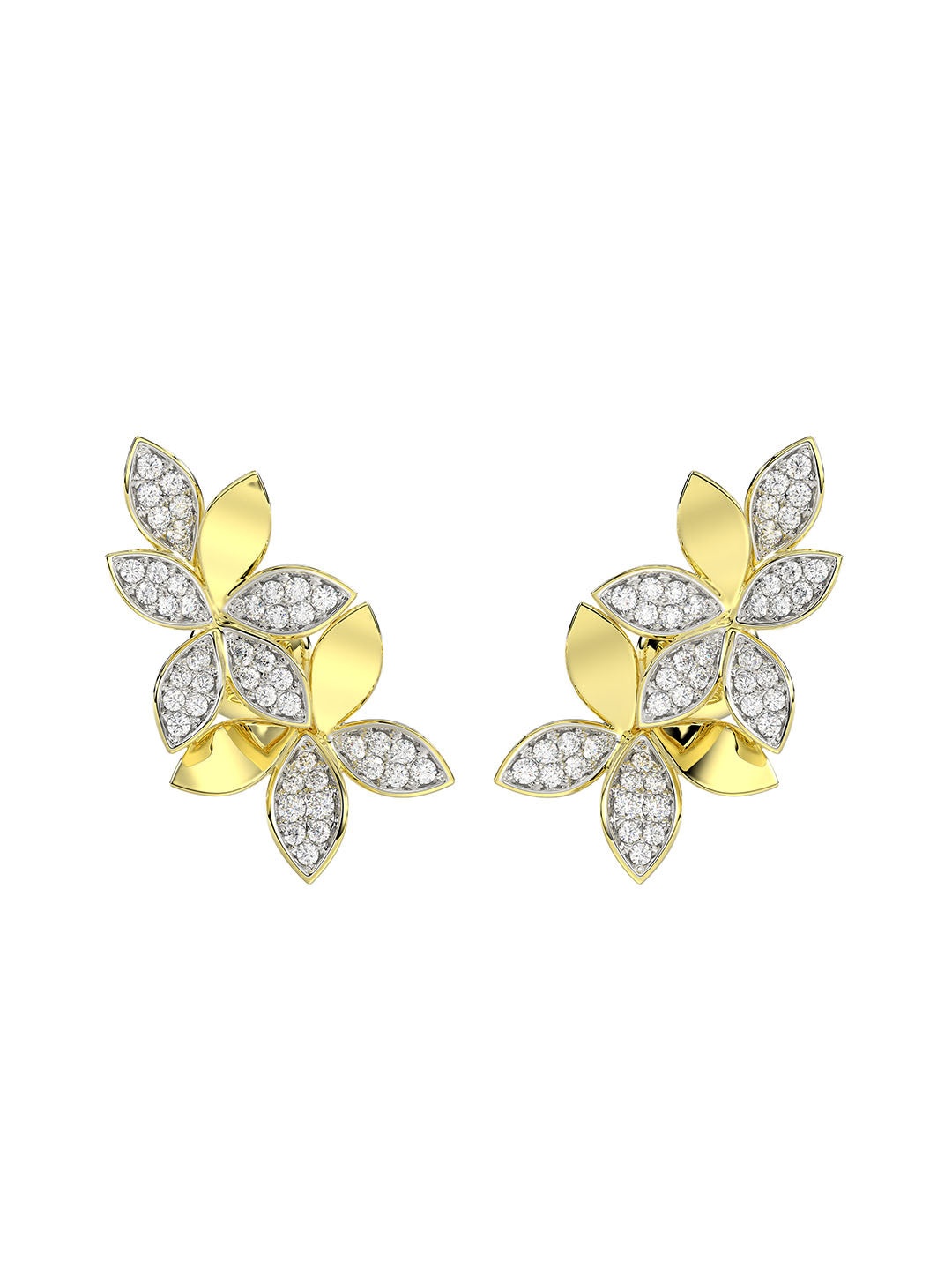 WILD FLOWER YELLOW GOLD EARRINGS - 1