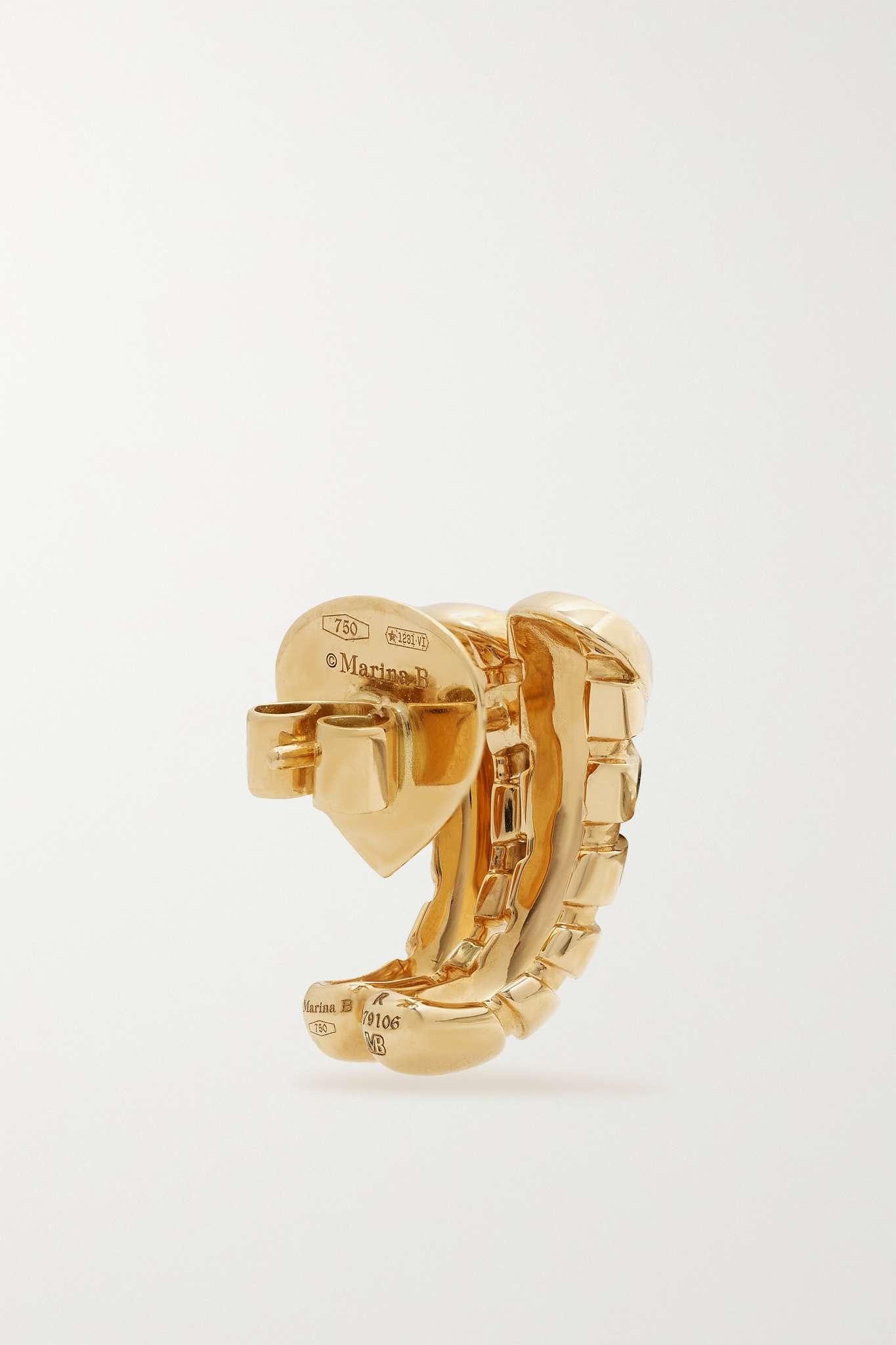 Trisolina Double 18-karat gold diamond earrings - 3