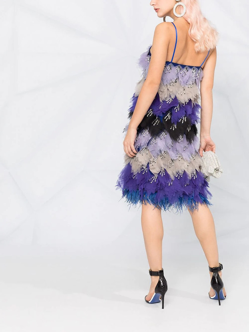 x Koché embellished feather dress 6