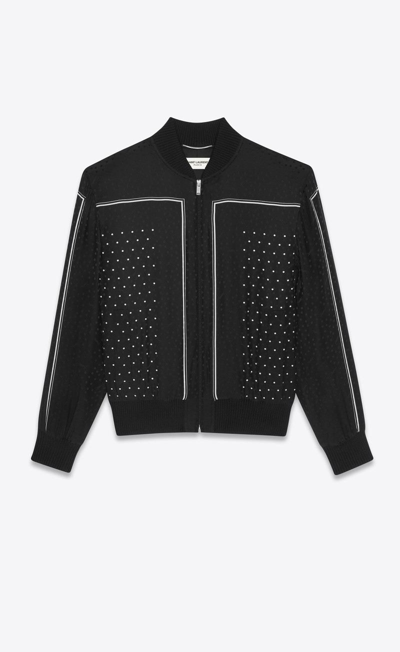 teddy jacket in monogram dotted-print silk 1