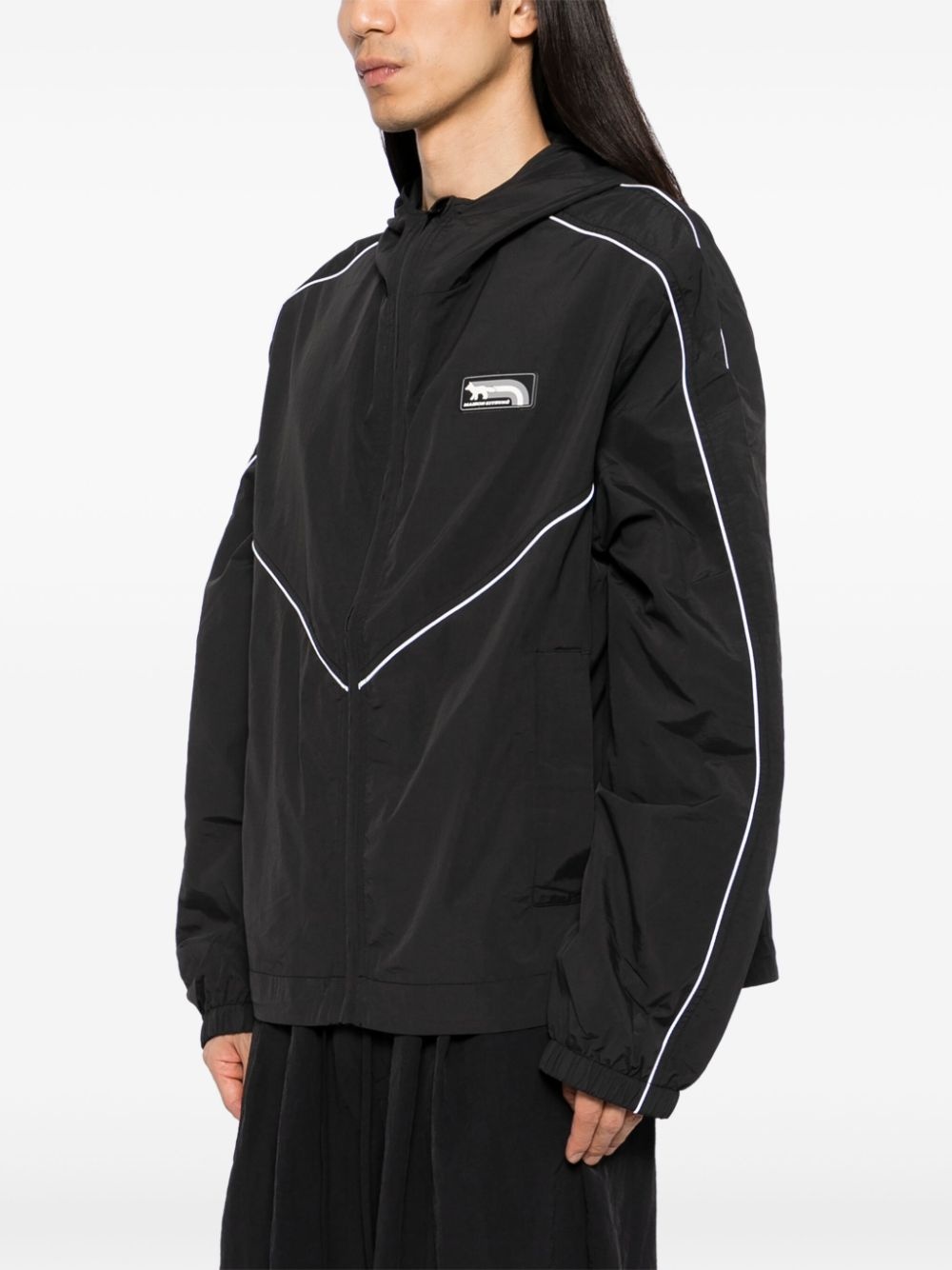 contrast piping hooded jacket - 3