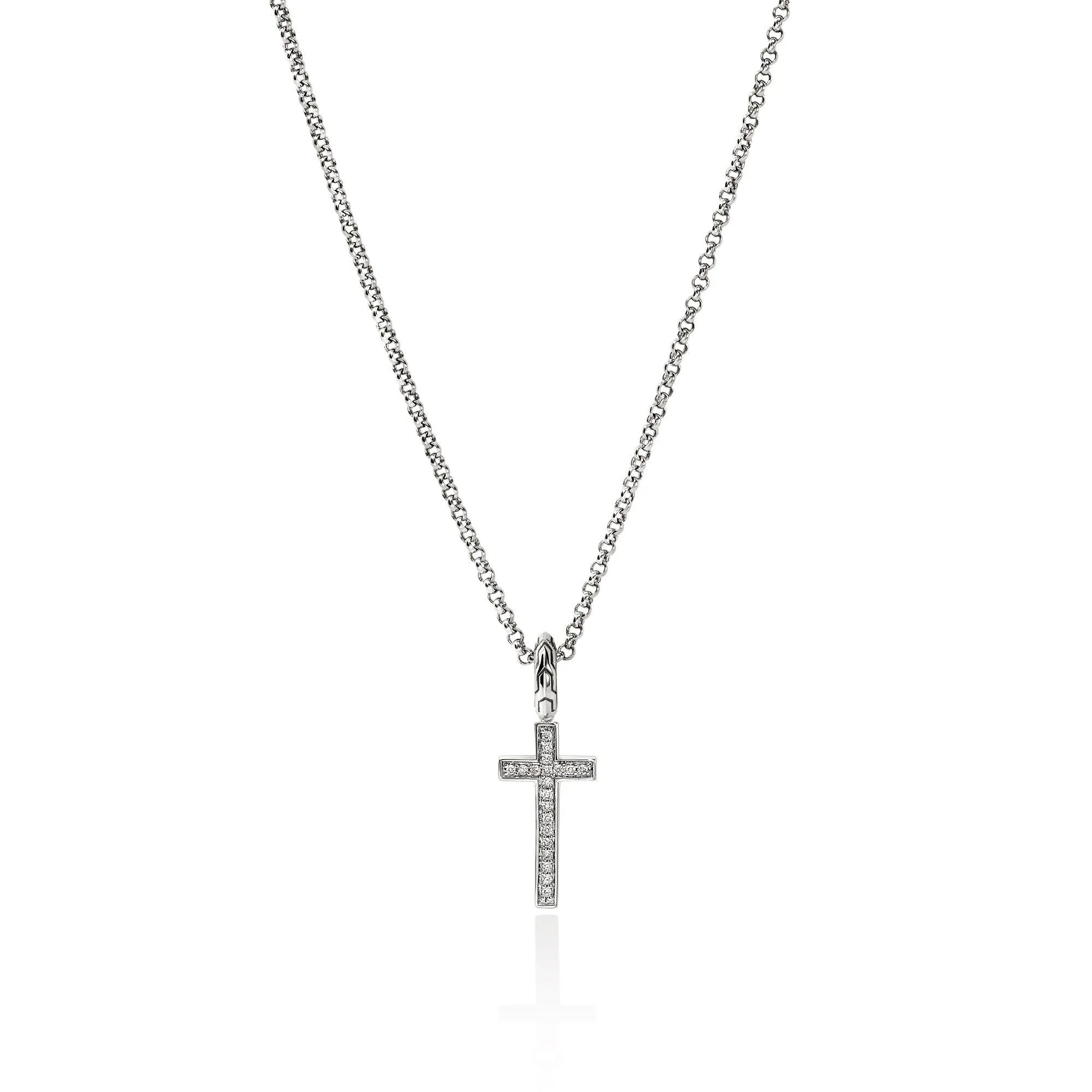 JH Essential Cross Necklace, Sterling Silver, Diamonds - 1