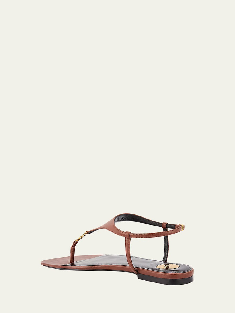 SAINT LAURENT Cassandra YSL Smooth Leather Sandals outlook