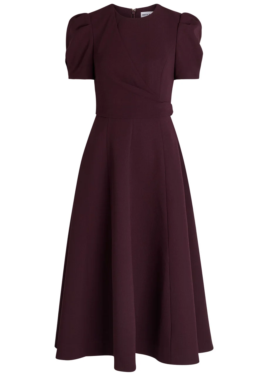 Rebecca Vallance Syrah Panelled Crepe Midi Dress - 1