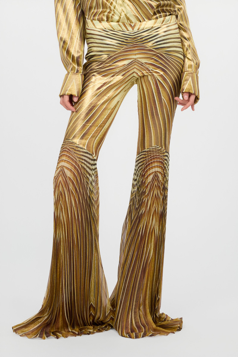 Flared Trousers with Ray Of Gold Print 3