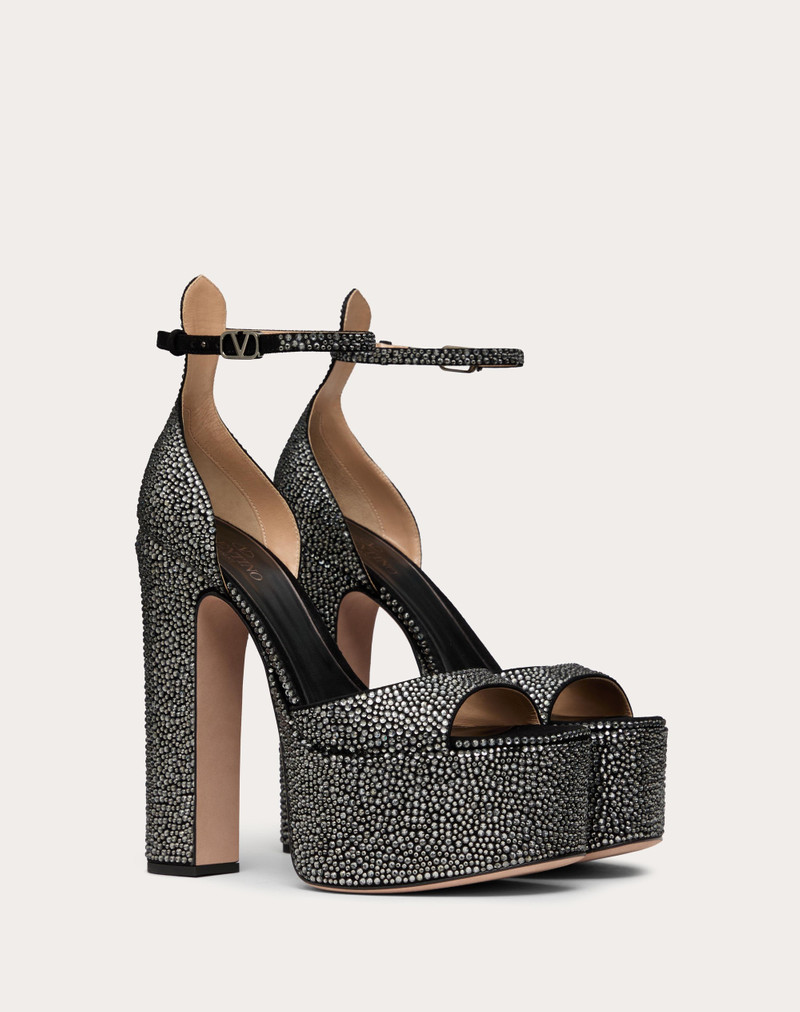 VALENTINO GARAVANI TAN-GO PLATFORM SANDAL WITH RHINESTONES 155MM 2